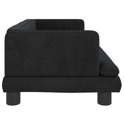Kinderbank 80x45x30 cm fluweel zwart