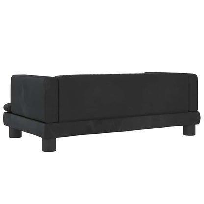 Kinderbank 80x45x30 cm fluweel zwart