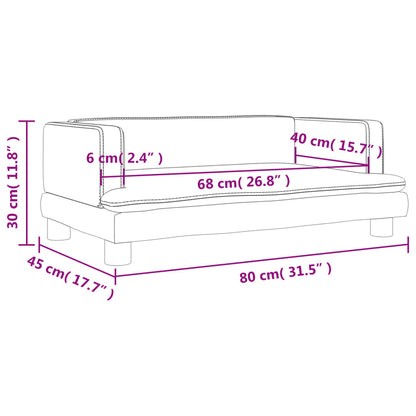 Kinderbank 80x45x30 cm fluweel zwart