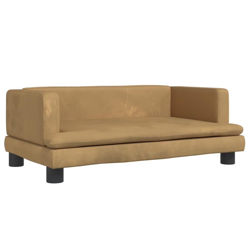 Kinderbank 80x45x30 cm fluweel bruin