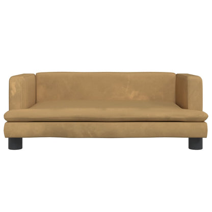 Kinderbank 80x45x30 cm fluweel bruin