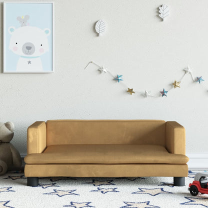 Kinderbank 80x45x30 cm fluweel bruin