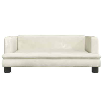 Kinderbank 80x45x30 cm fluweel crèmekleurig