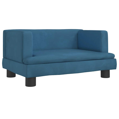 Kinderbank 60x40x30 cm fluweel blauw