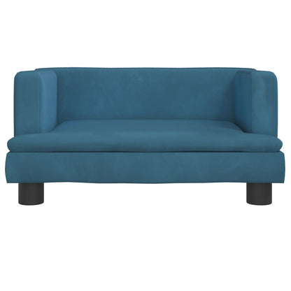 Kinderbank 60x40x30 cm fluweel blauw