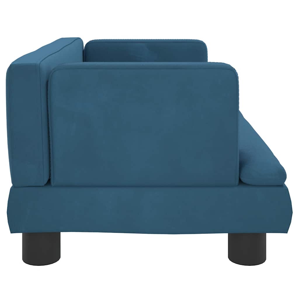 Kinderbank 60x40x30 cm fluweel blauw