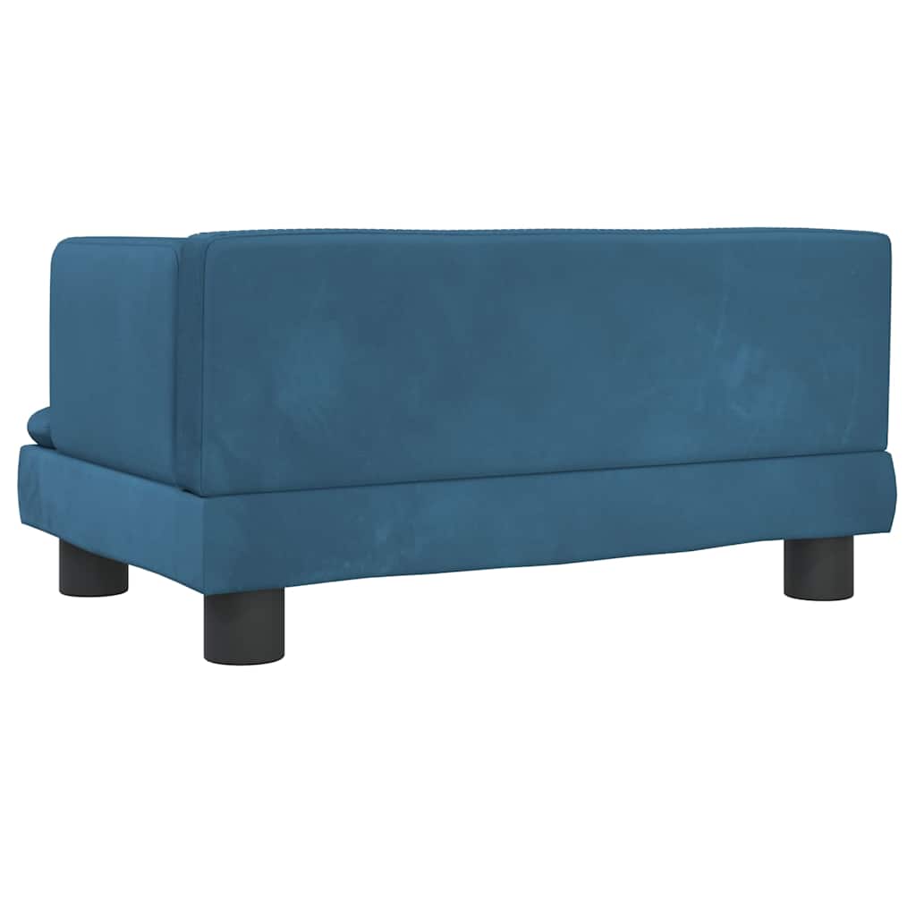Kinderbank 60x40x30 cm fluweel blauw
