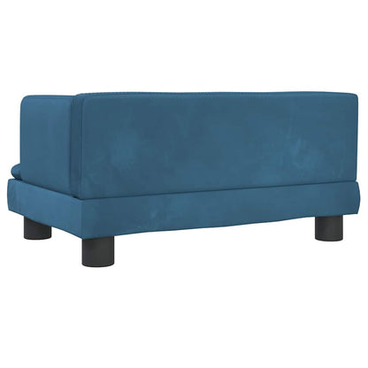 Kinderbank 60x40x30 cm fluweel blauw