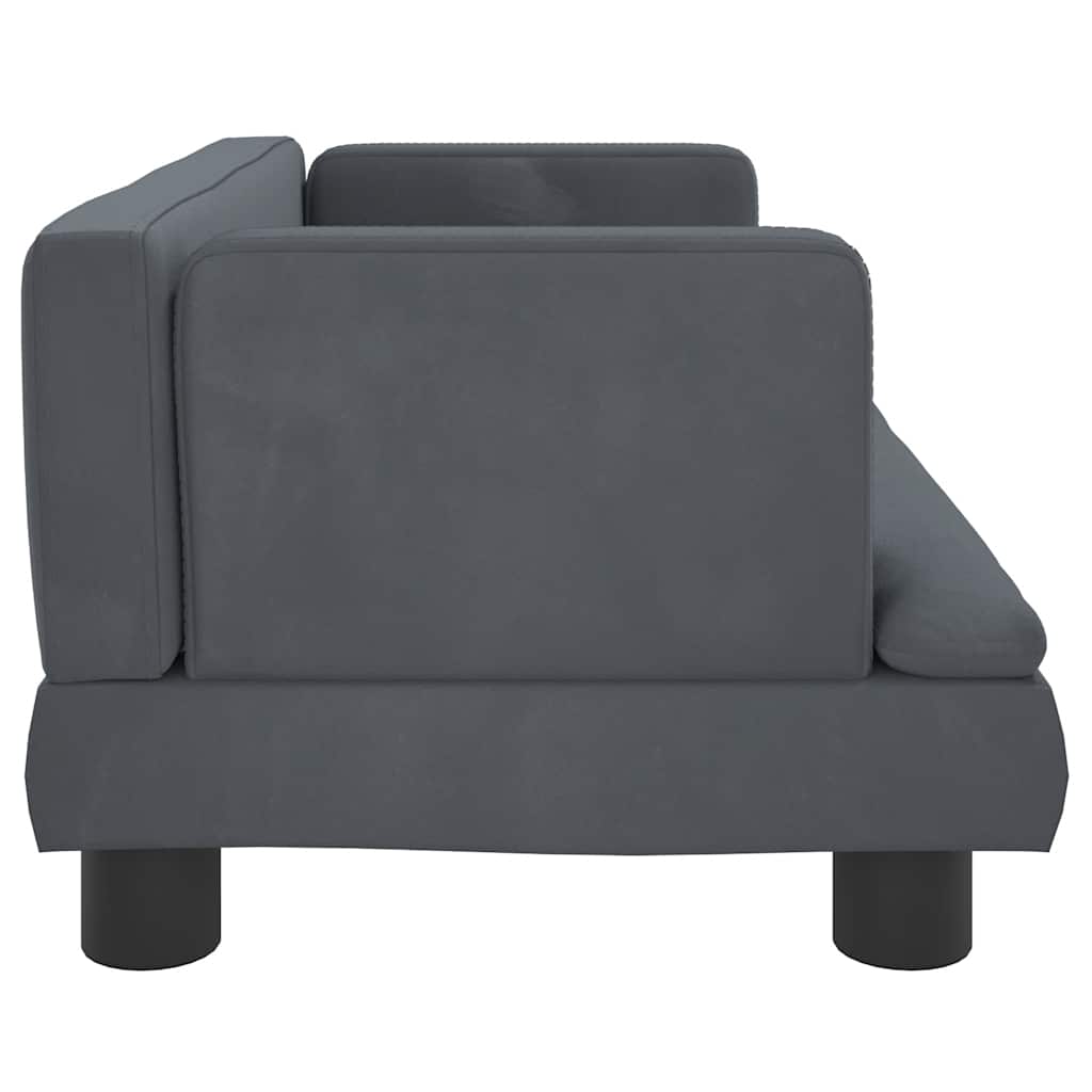 Kinderbank 60x40x30 cm fluweel donkergrijs