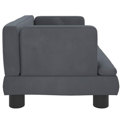 Kinderbank 60x40x30 cm fluweel donkergrijs