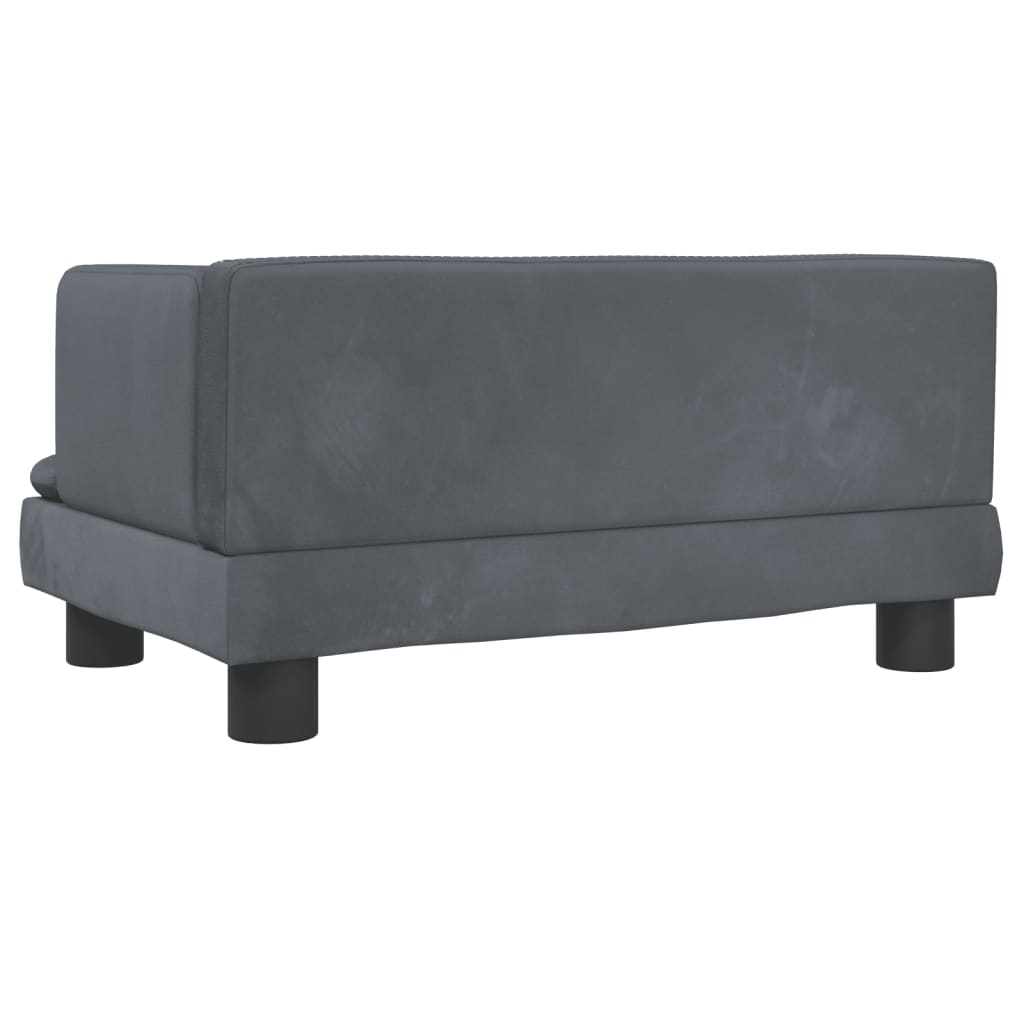Kinderbank 60x40x30 cm fluweel donkergrijs