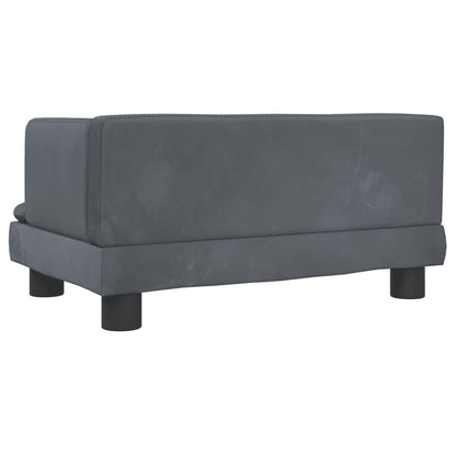 Kinderbank 60x40x30 cm fluweel donkergrijs