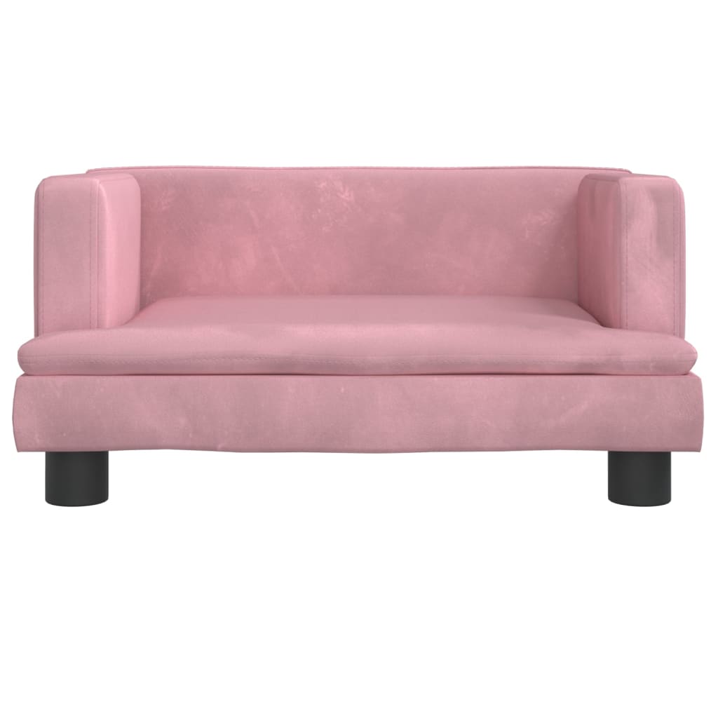 Kinderbank 60x40x30 cm fluweel roze