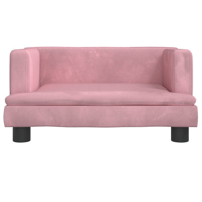 Kinderbank 60x40x30 cm fluweel roze
