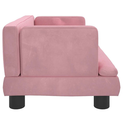 Kinderbank 60x40x30 cm fluweel roze