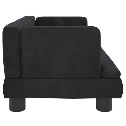 Kinderbank 60x40x30 cm fluweel zwart
