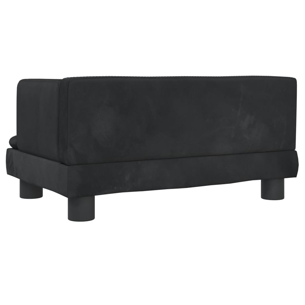 Kinderbank 60x40x30 cm fluweel zwart