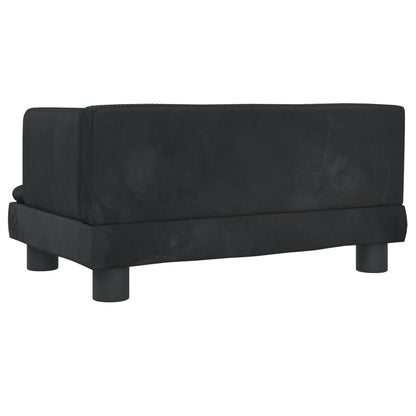 Kinderbank 60x40x30 cm fluweel zwart