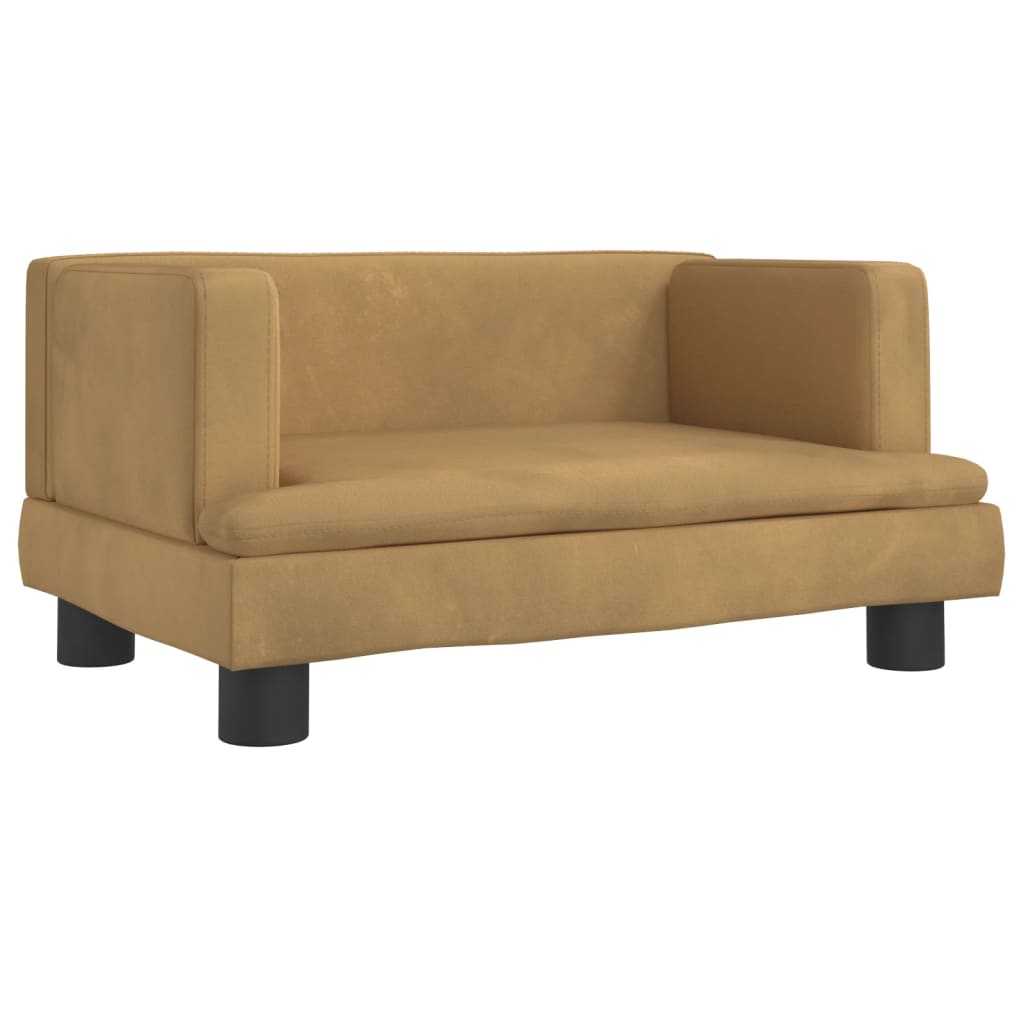 Kinderbank 60x40x30 cm fluweel bruin