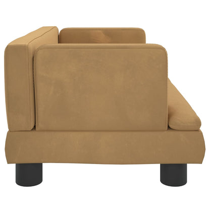 Kinderbank 60x40x30 cm fluweel bruin