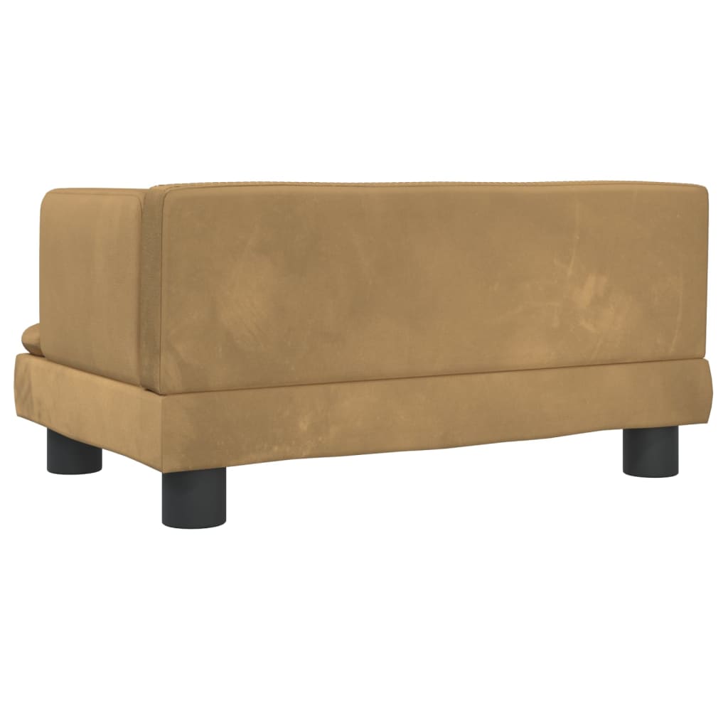 Kinderbank 60x40x30 cm fluweel bruin