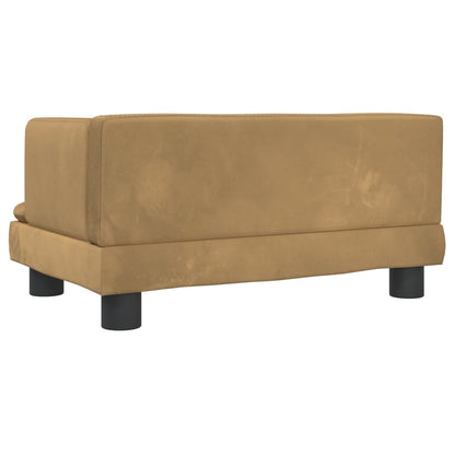 Kinderbank 60x40x30 cm fluweel bruin
