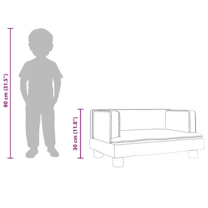 Kinderbank 60x40x30 cm kunstleer crèmekleurig
