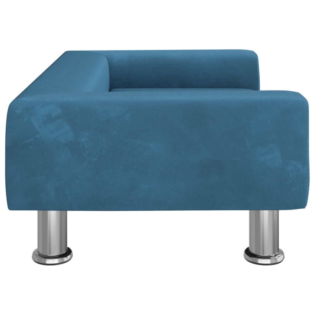Kinderbank 70x45x26,5 cm fluweel blauw