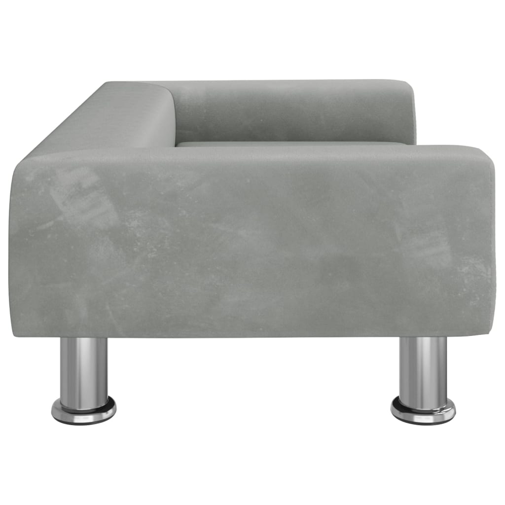 Kinderbank 70x45x26,5 cm fluweel lichtgrijs