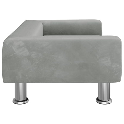 Kinderbank 70x45x26,5 cm fluweel lichtgrijs