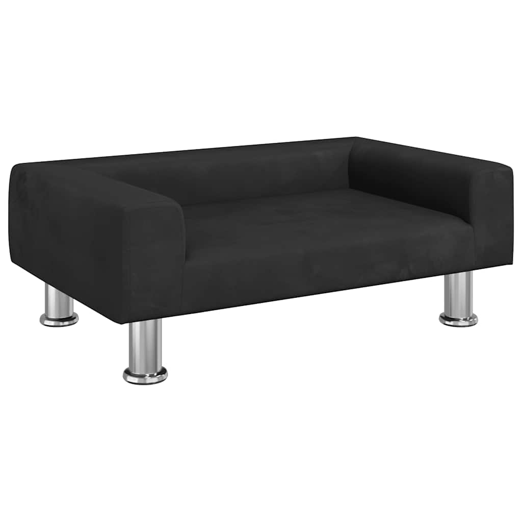 Kinderbank 70x45x26,5 cm fluweel zwart