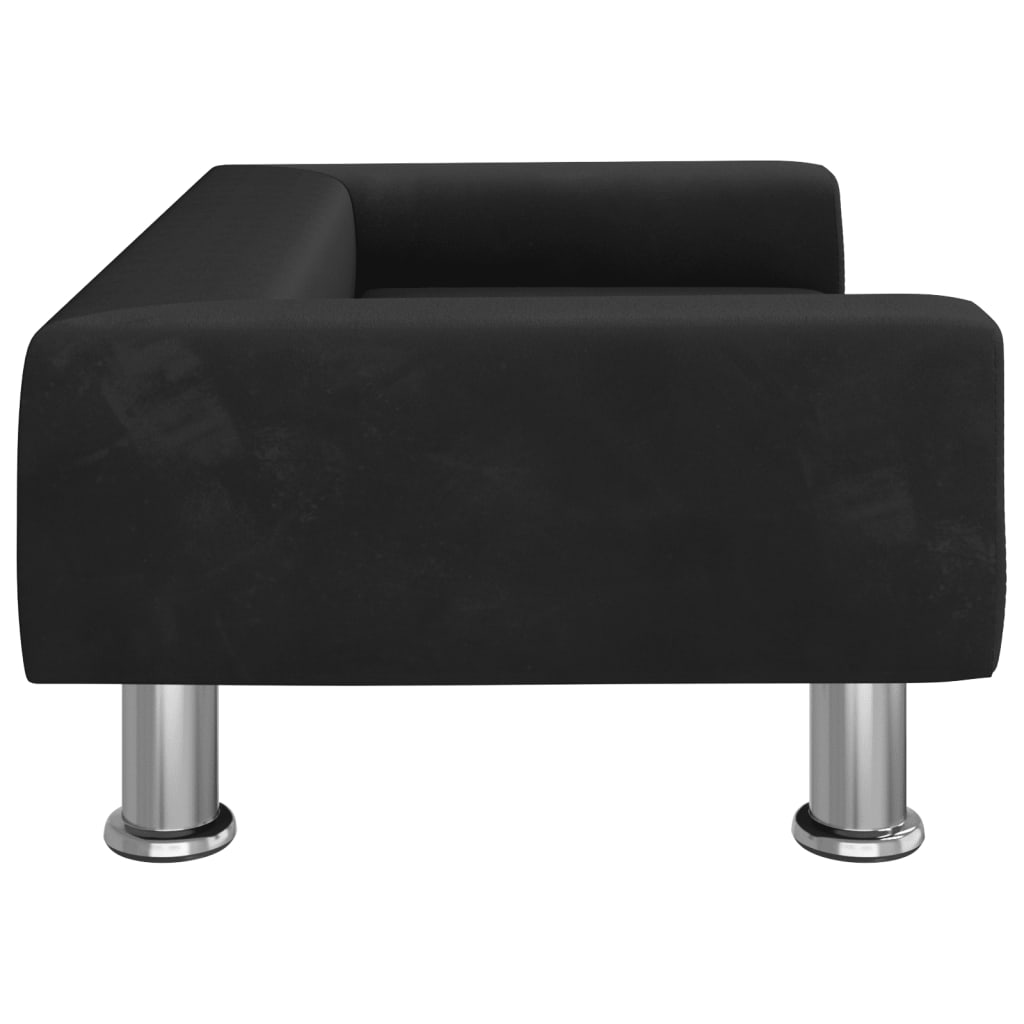 Kinderbank 70x45x26,5 cm fluweel zwart
