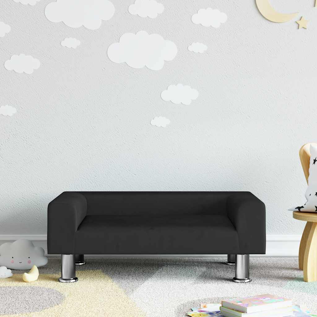 Kinderbank 70x45x26,5 cm fluweel zwart