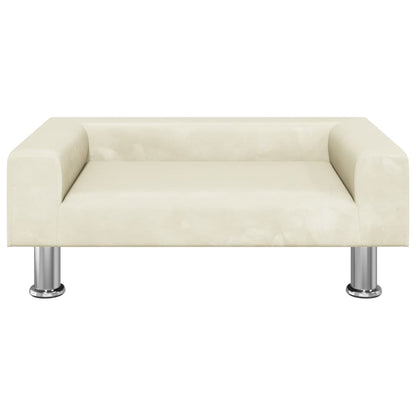 Kinderbank 70x45x26,5 cm fluweel crèmekleurig