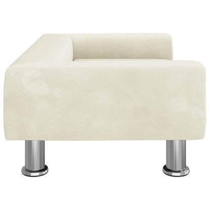 Kinderbank 70x45x26,5 cm fluweel crèmekleurig
