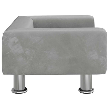 Kinderbank 50x40x26,5 cm fluweel lichtgrijs