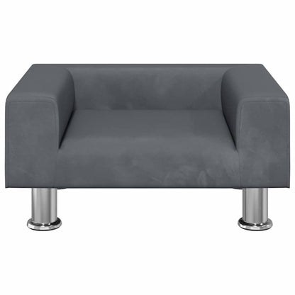 Kinderbank 50x40x26,5 cm fluweel donkergrijs