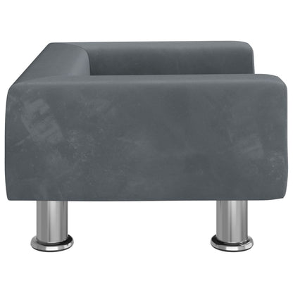 Kinderbank 50x40x26,5 cm fluweel donkergrijs