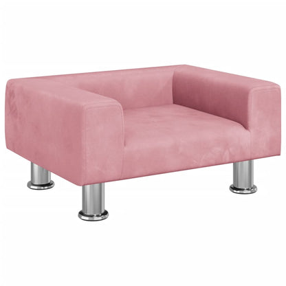 Kinderbank 50x40x26,5 cm fluweel roze
