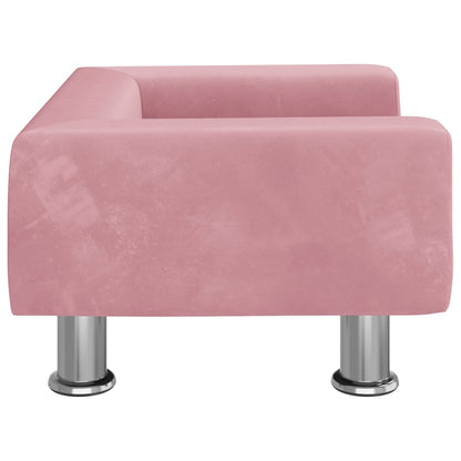 Kinderbank 50x40x26,5 cm fluweel roze