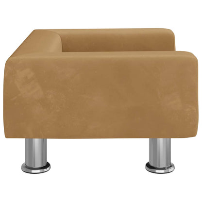 Kinderbank 50x40x26,5 cm fluweel bruin