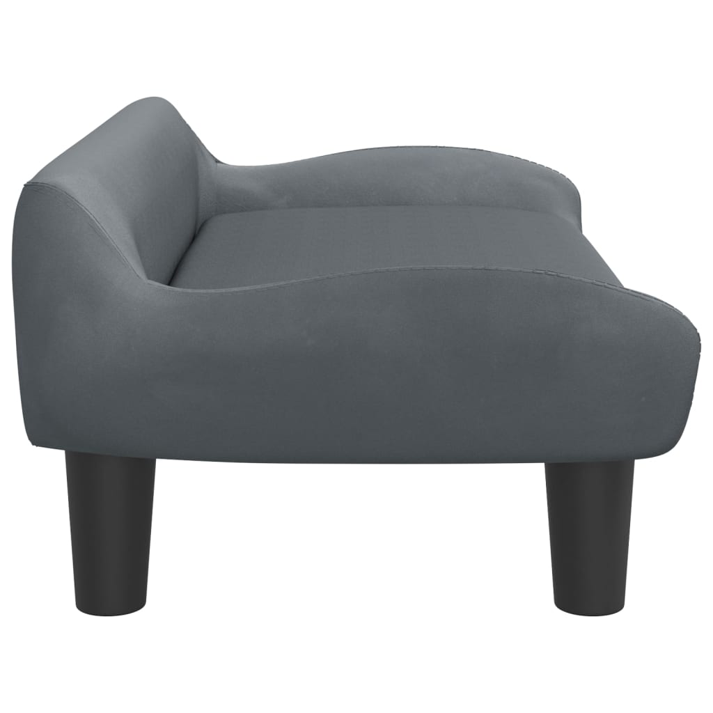 Kinderbank 70x40x24 cm fluweel donkergrijs