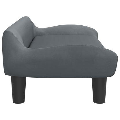 Kinderbank 70x40x24 cm fluweel donkergrijs