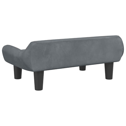 Kinderbank 70x40x24 cm fluweel donkergrijs