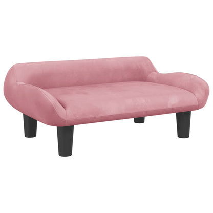 Kinderbank 70x40x24 cm fluweel roze