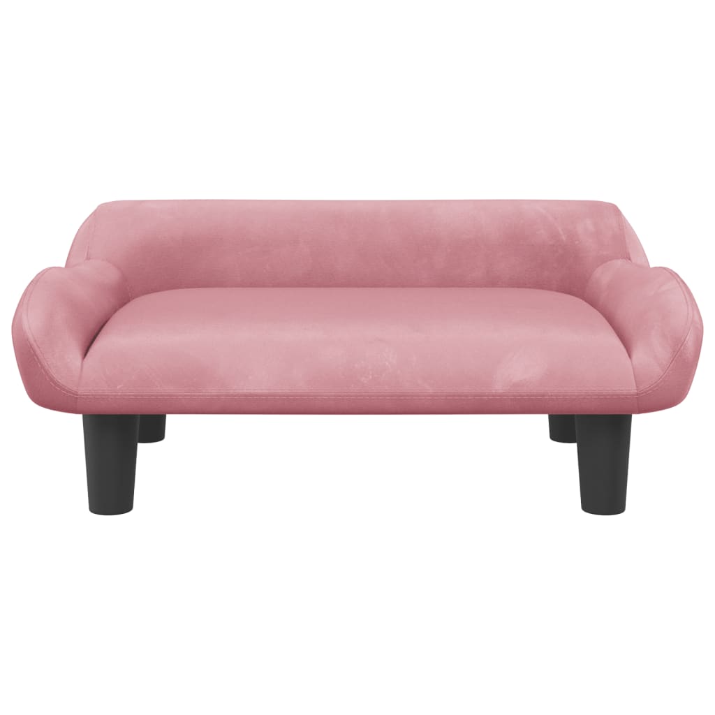 Kinderbank 70x40x24 cm fluweel roze