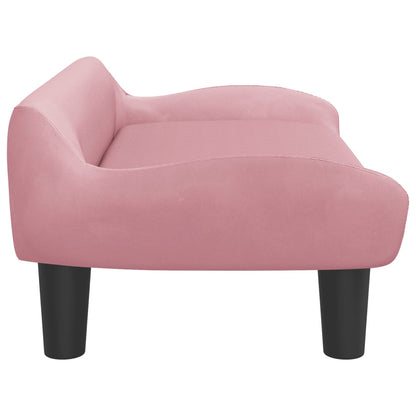 Kinderbank 70x40x24 cm fluweel roze
