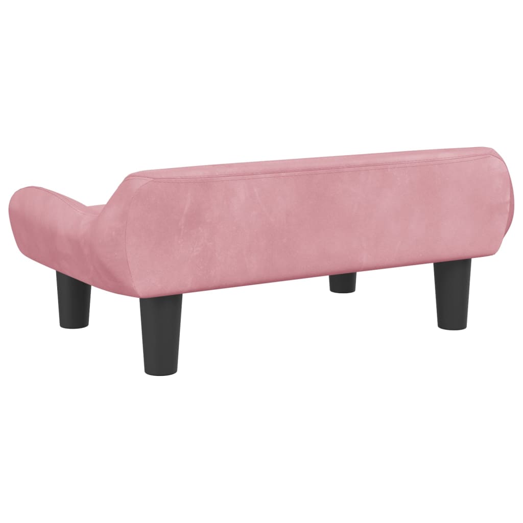 Kinderbank 70x40x24 cm fluweel roze