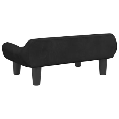 Kinderbank 70x40x24 cm fluweel zwart