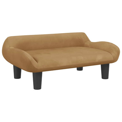 Kinderbank 70x40x24 cm fluweel bruin